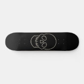 Skull - Bat Black en Bone White Persoonlijk Skateboard (Horizontaal)