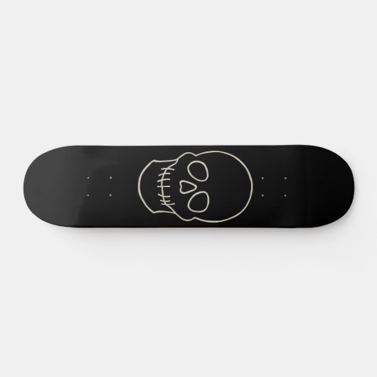 Skull - Bat Black en Bone White Persoonlijk Skateboard (Horizontaal)
