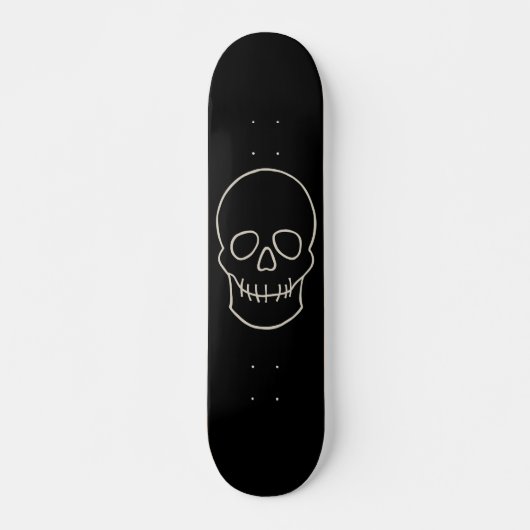 Skull - Bat Black en Bone White Persoonlijk Skateboard (Voorkant)