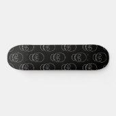 Skull - Bat Black en Bone White Persoonlijk Skateboard (Horizontaal)