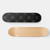 Skull - Bat Black en Bone White Persoonlijk Skateboard (Horizontaal)