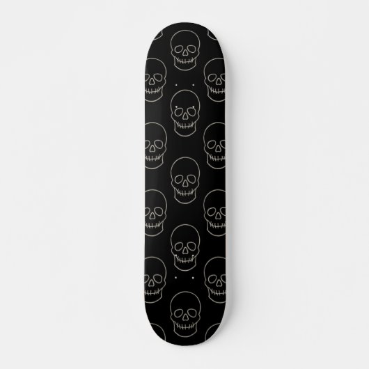 Skull - Bat Black en Bone White Persoonlijk Skateboard (Voorkant)