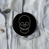 Skull - Bat Black en Bone White Ronde Button 4,0 Cm (In situ)