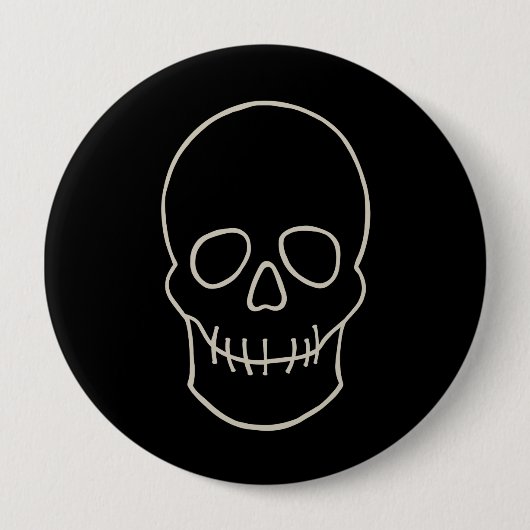 Skull - Bat Black en Bone White Ronde Button 4,0 Cm (Voorkant)