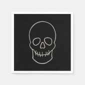 Skull - Bat Black en Bone White Servet (Voorkant)