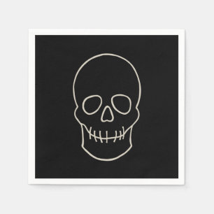 Skull - Bat Black en Bone White Servet