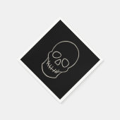 Skull - Bat Black en Bone White Servet (Hoek)