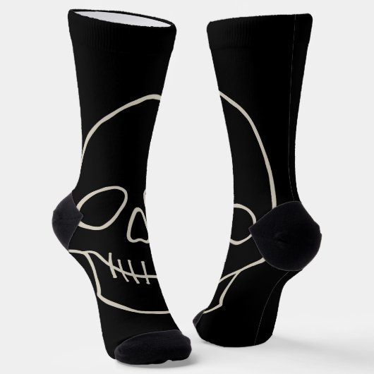 Skull - Bat Black en Bone White Sokken (Gebogen)