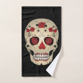 Skull Bathroom Towel Set - Skull en Roos Art Bad Handdoek (Handdoek)