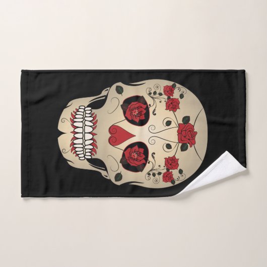 Skull Bathroom Towel Set - Skull en Roos Art Bad Handdoek (Handdoek)