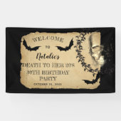 Skull Bats Death to her 20s Birthday Party Spandoek (Horizontaal)