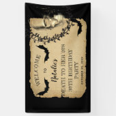 Skull Bats Death to her 20s Birthday Party Spandoek (Verticaal)