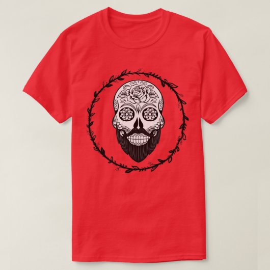 Skull Beard Barber Head T-shirt (Design voorkant)