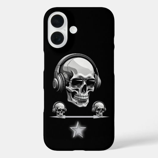 Skull Beats MagSafe iPhone 16 Gothic Hoofdtelefoon Case-Mate iPhone Case (Achterkant)