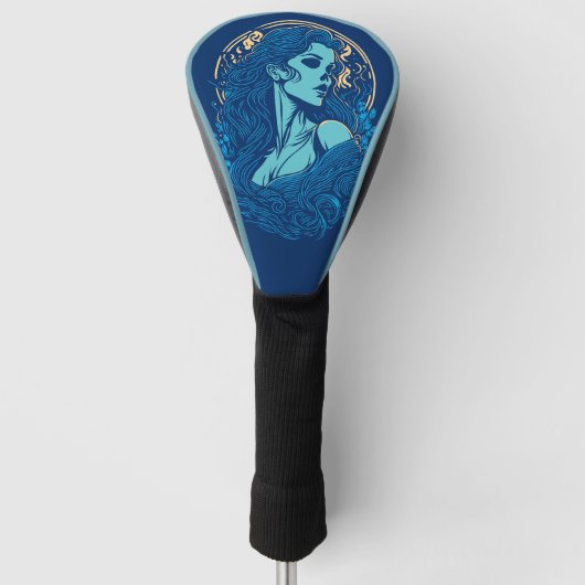 Skull Beauty Gotisch Vrouw Golfheadcover (Voorkant)