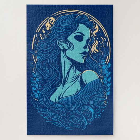 Skull Beauty Gotisch Vrouw Legpuzzel (Verticaal)