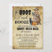 Skull Beer Howdyween Boos & Brews Halloween Party Kaart (Voorkant)