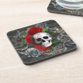 Skull Beverage Coaster Bier Onderzetter (Linkerzijde)