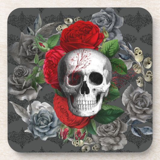 Skull Beverage Coaster Bier Onderzetter (Voorkant)