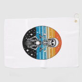 Skull Biker Flame Gevleugeld motorfiets Golfhanddoek (Horizontaal)