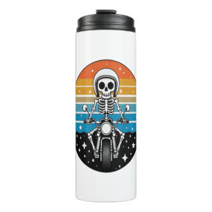 Skull Biker Flame Gevleugeld motorfiets Thermosbeker