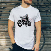 Skull Biker met American Flag Helmet T-Shirt