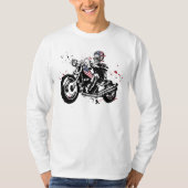 Skull Biker met American Flag Helmet T-Shirt (Voorkant)