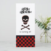 Skull Birthday Party Invitation Kaart (Staand voorkant)