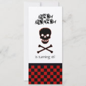 Skull Birthday Party Invitation Kaart (Voorkant)