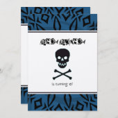 Skull Birthday Party Invitation Kaart (Voorkant / Achterkant)