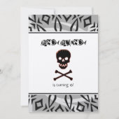 Skull Birthday Party Invitation Kaart (Voorkant)