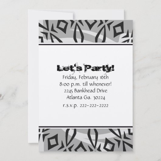 Skull Birthday Party Invitation Kaart (Achterkant)