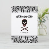 Skull Birthday Party Invitation Kaart (Staand voorkant)