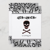 Skull Birthday Party Invitation Kaart (Voorkant / Achterkant)