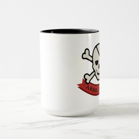 Skull - Black 15 oz Ringer Mok (Midden)