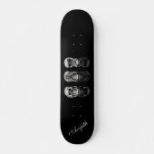 Skull Black Blue Modern Custom Skateboard (Voorkant)