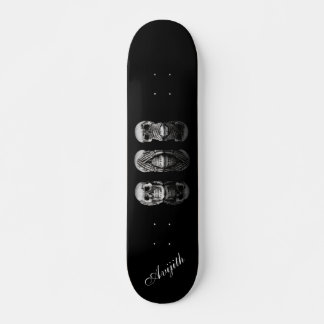 Skull Black Blue Modern Custom Skateboard