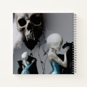 Skull Black Cat Shadow Work Occult Witchy AI Art Notitieboek (Achterkant)