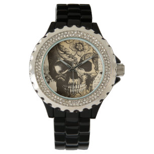  Skull Black en White Dames Watch Horloge