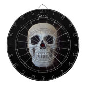 Skull Black en White Gothic Trendy Art Design Dartbord (Voorkant)