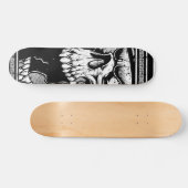 Skull Black en White Persoonlijk Skateboard (Horizontaal)