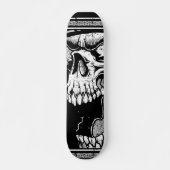 Skull Black en White Persoonlijk Skateboard (Voorkant)
