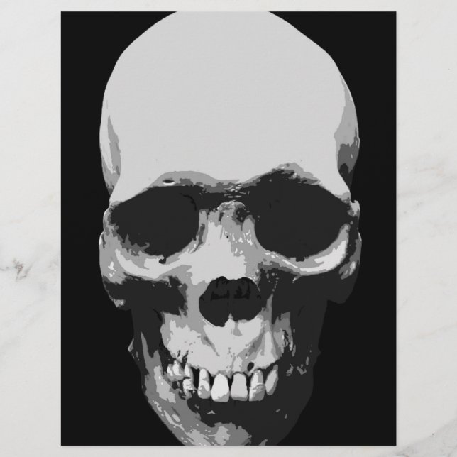 Skull Black en White Pop Art (Voorkant)