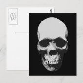 Skull Black en White Pop Art Briefkaart (Voorkant / Achterkant)