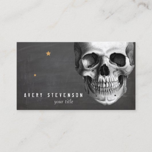 Skull Black Halloween Visitekaartje (Voorkant)
