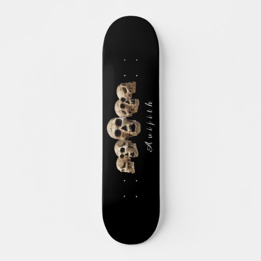 Skull Black Modern Custom Skateboard (Voorkant)