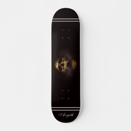 Skull Black Modern Custom Skateboard (Voorkant)