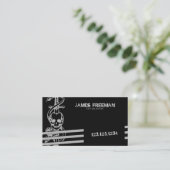 Skull Black Modern Dark Grunge Tattoo Artist Visitekaartje (Staand voorkant)