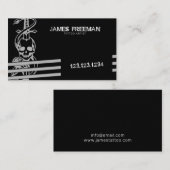 Skull Black Modern Dark Grunge Tattoo Artist Visitekaartje (Voorkant / Achterkant)