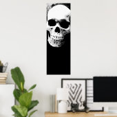 Skull Black White Fantasy Metal Rock Poster (Thuiskantoor)